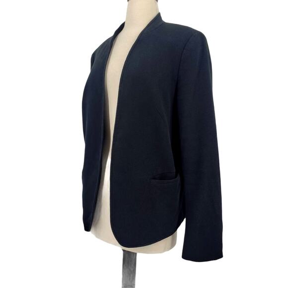 Escada Open Front Waffle Knit Jacket Black - Picture 7 of 7